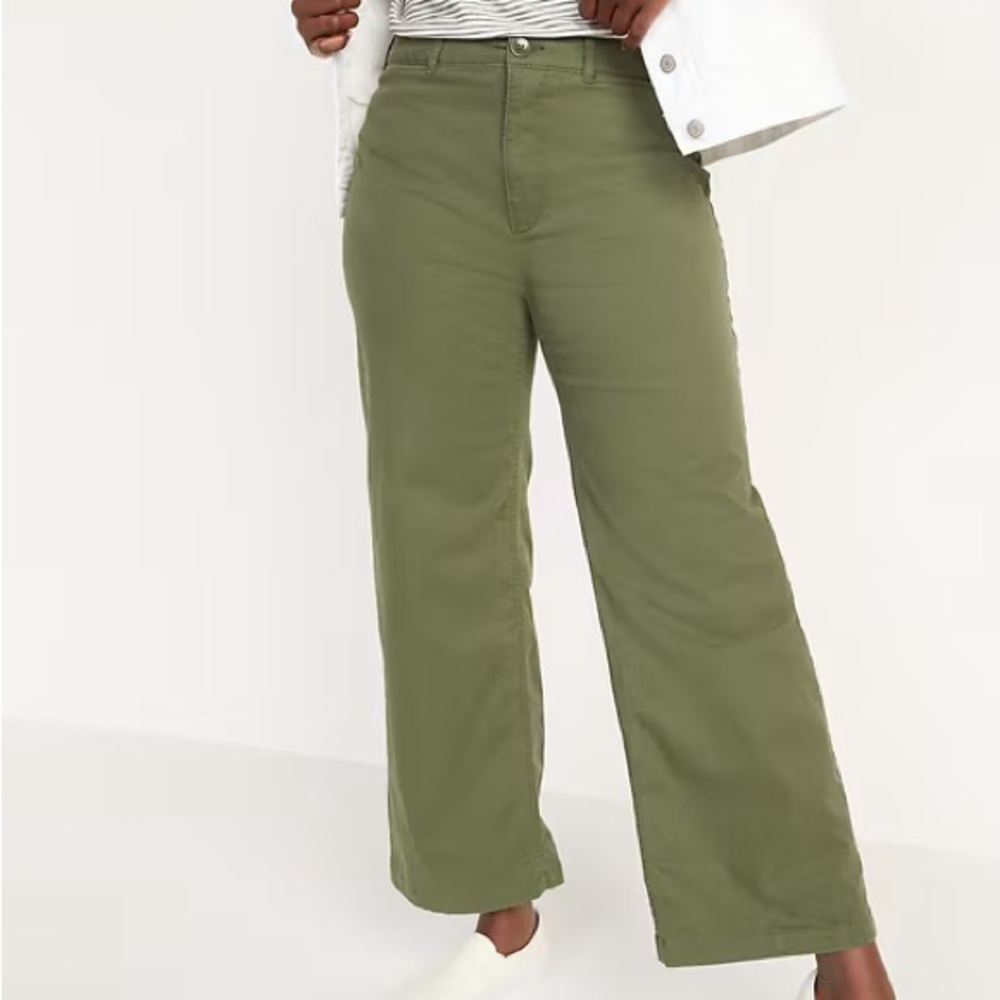 Old Navy Sage Green Wide-Leg Trousers